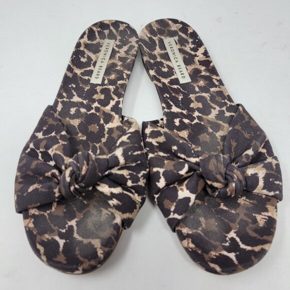 Veronica Beard Etra Knotted Leopard Flat Slip‎ On Sandals Women's Size 10 - Picture 5 of 7